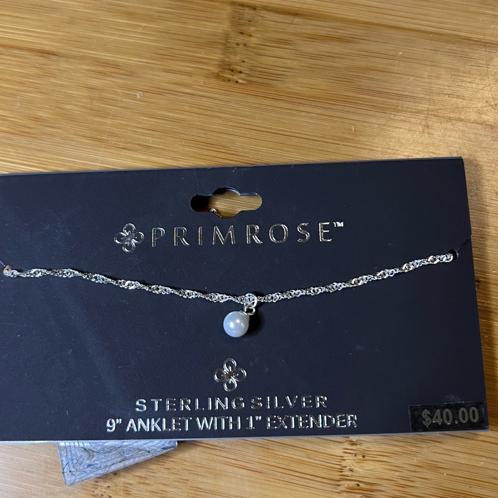 Primrose Sterling Silver Anklet 9 Inches With 1 Inch Extender